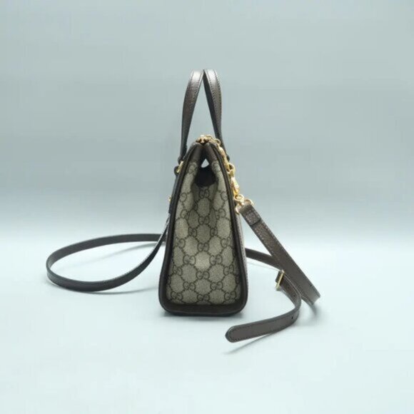 GUCCI Ophidia Brown Canvas Satchel Bag 950-100225 - Picture 3 of 12